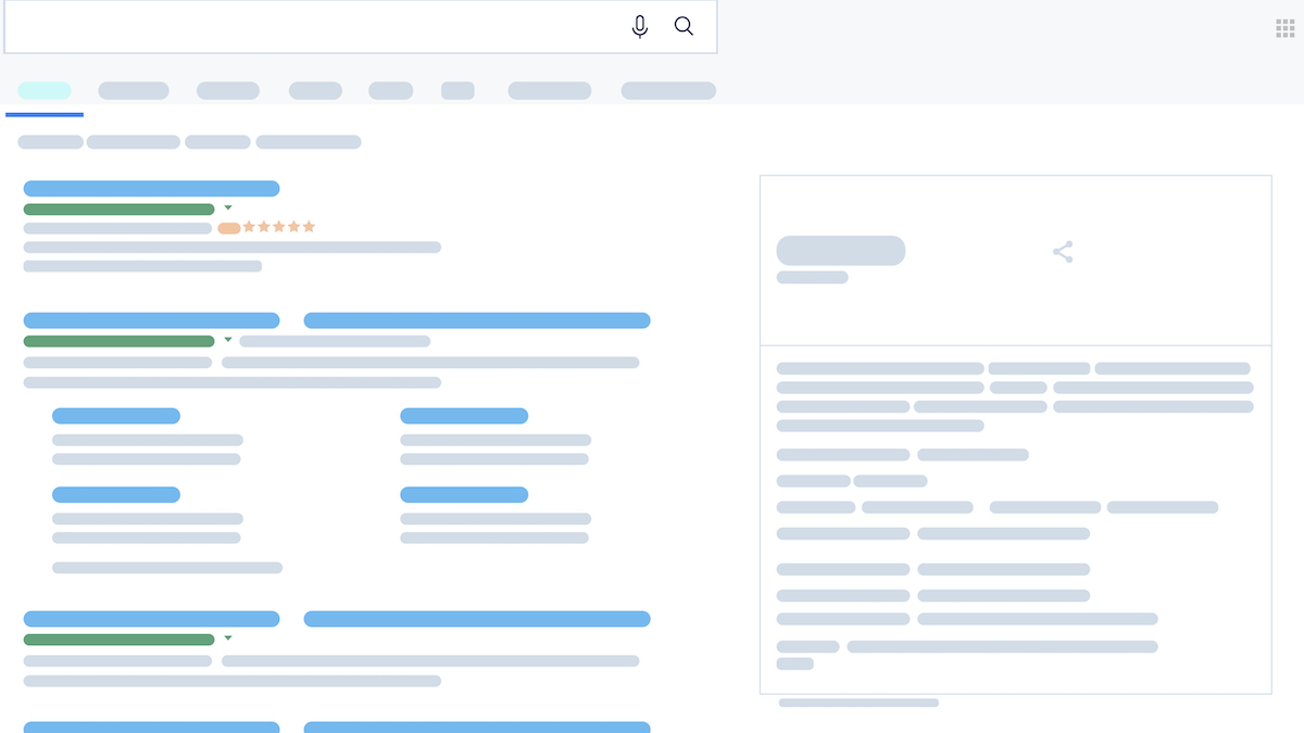Vector graphic of websites showing up on search engine results