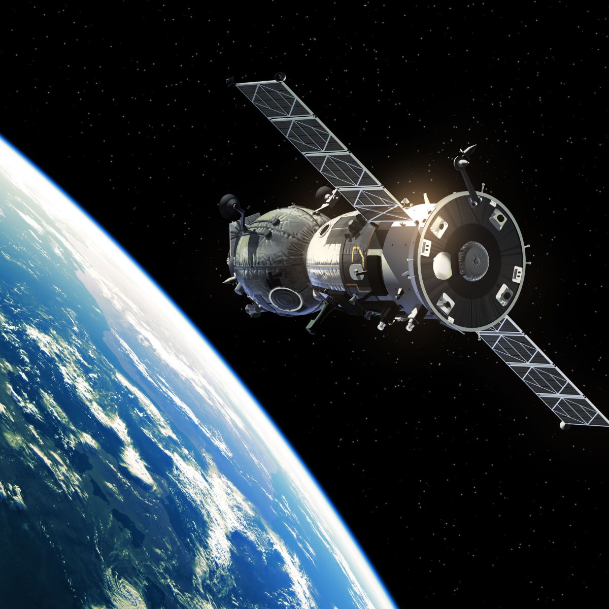 Spacecraft in orbit, representing Phase III: Orbit of our Houston marketing services