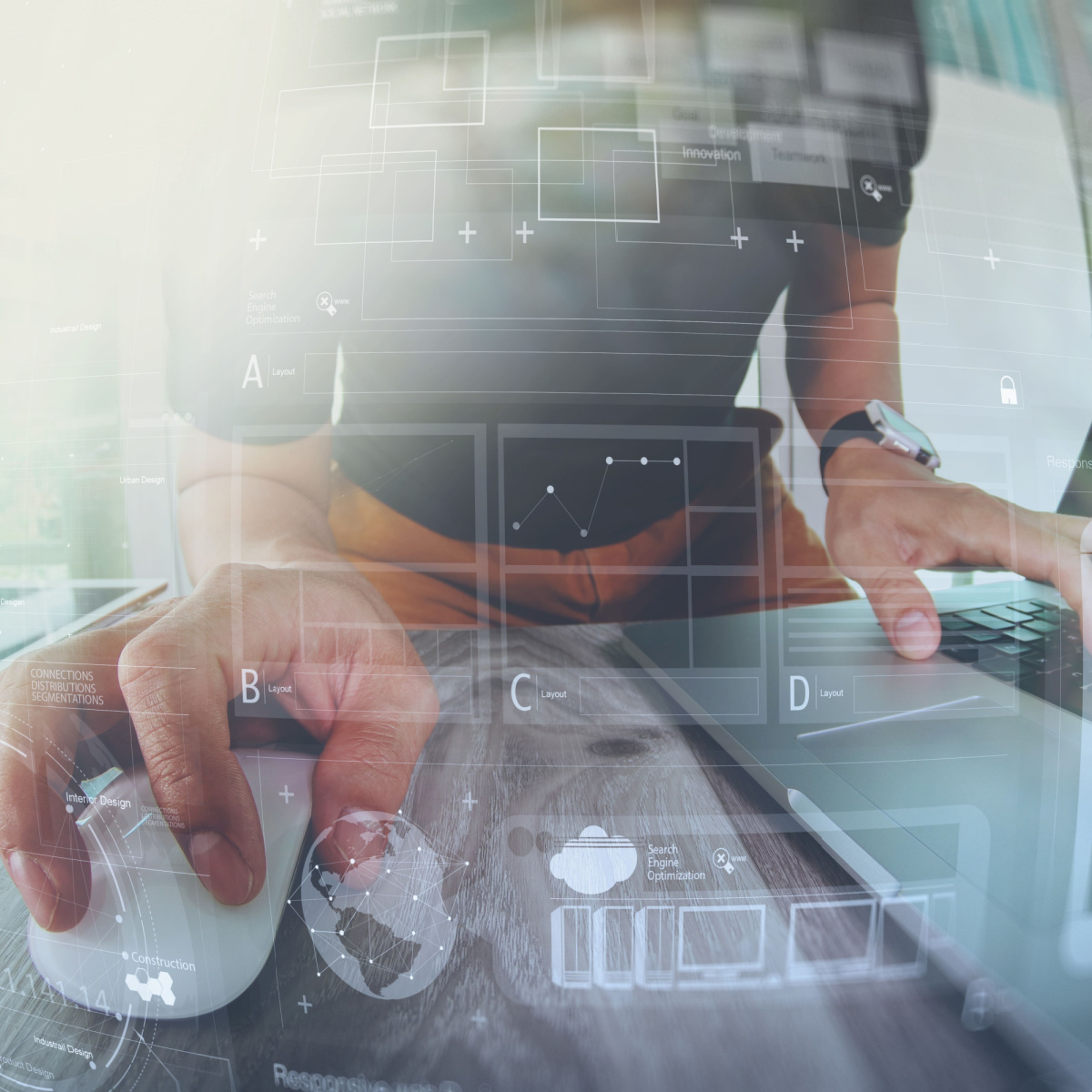 A Houston web designer at work